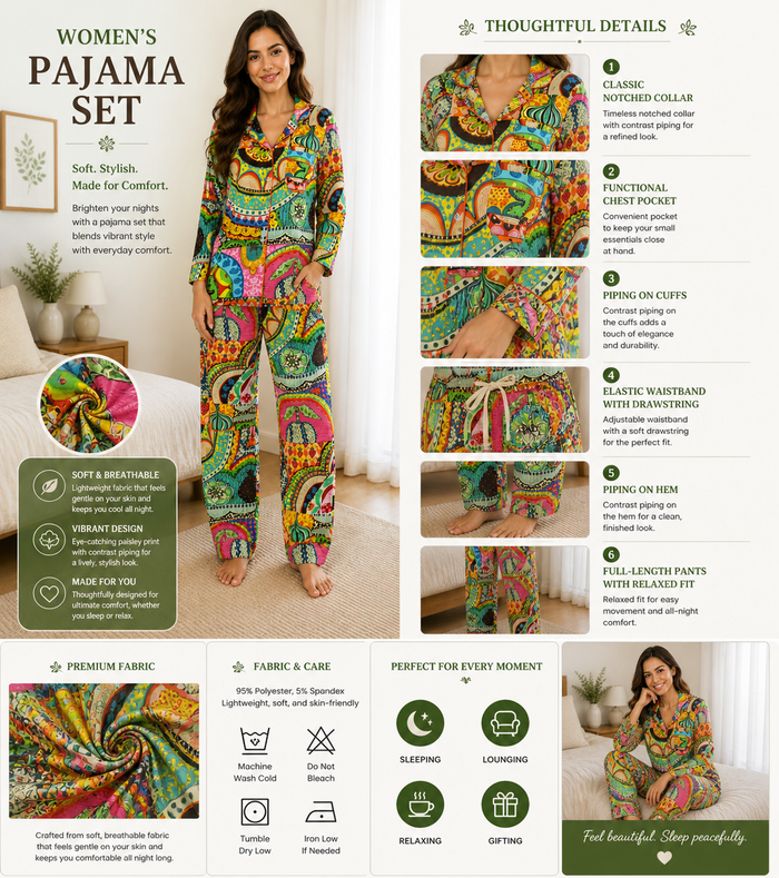 Printed Cotton Pajama Set