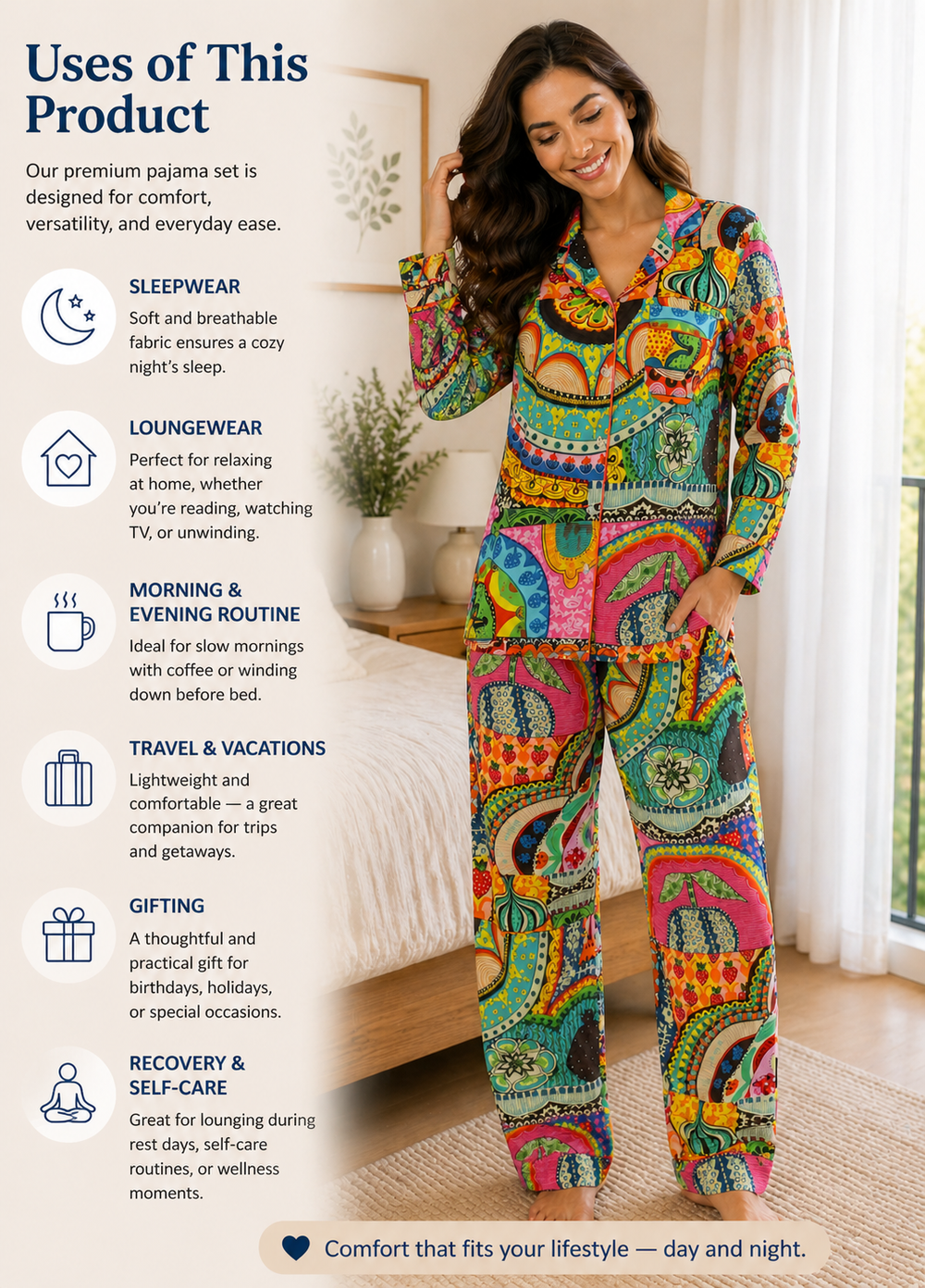 Printed Cotton Pajama Set