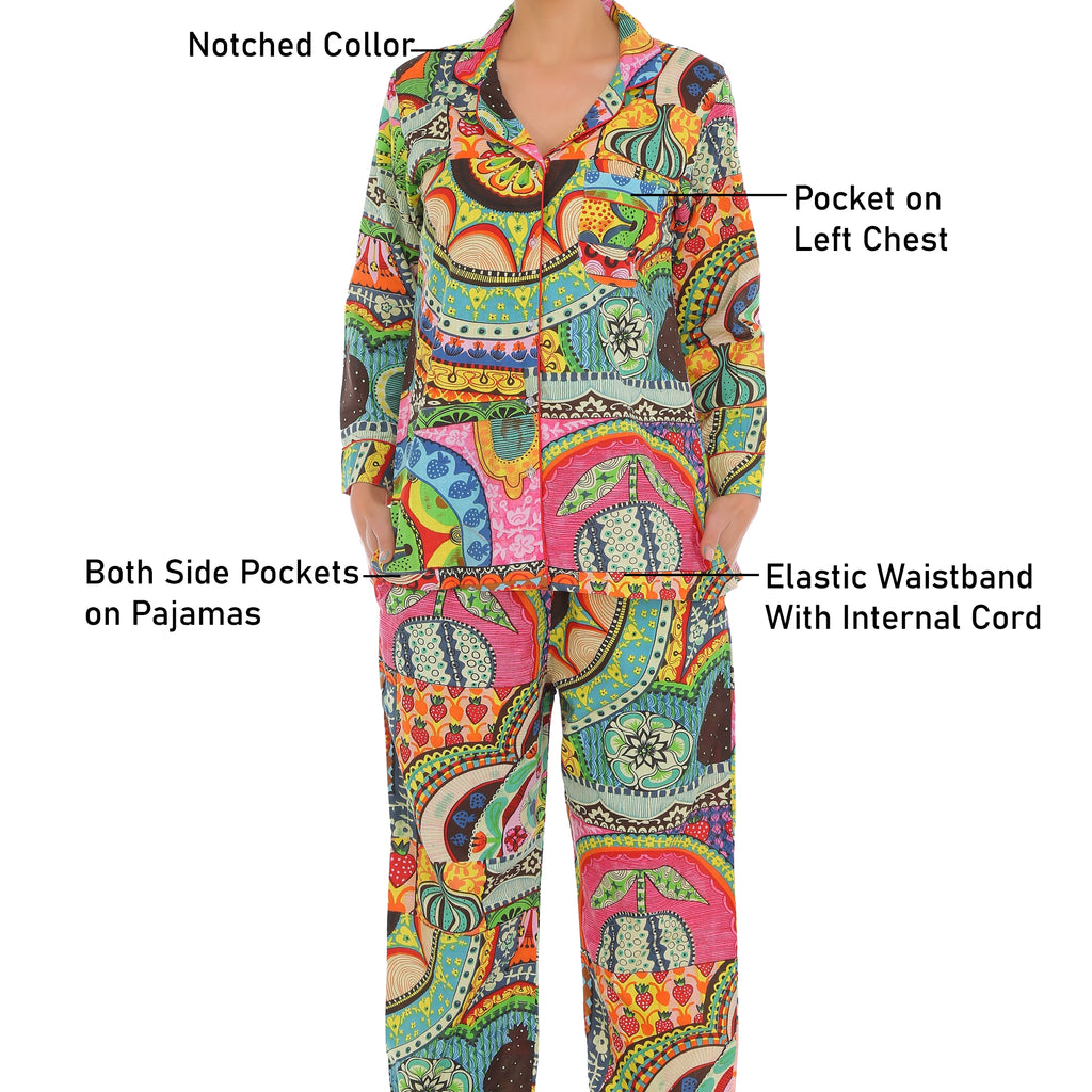 Artistic Printed Cotton Pajama Set