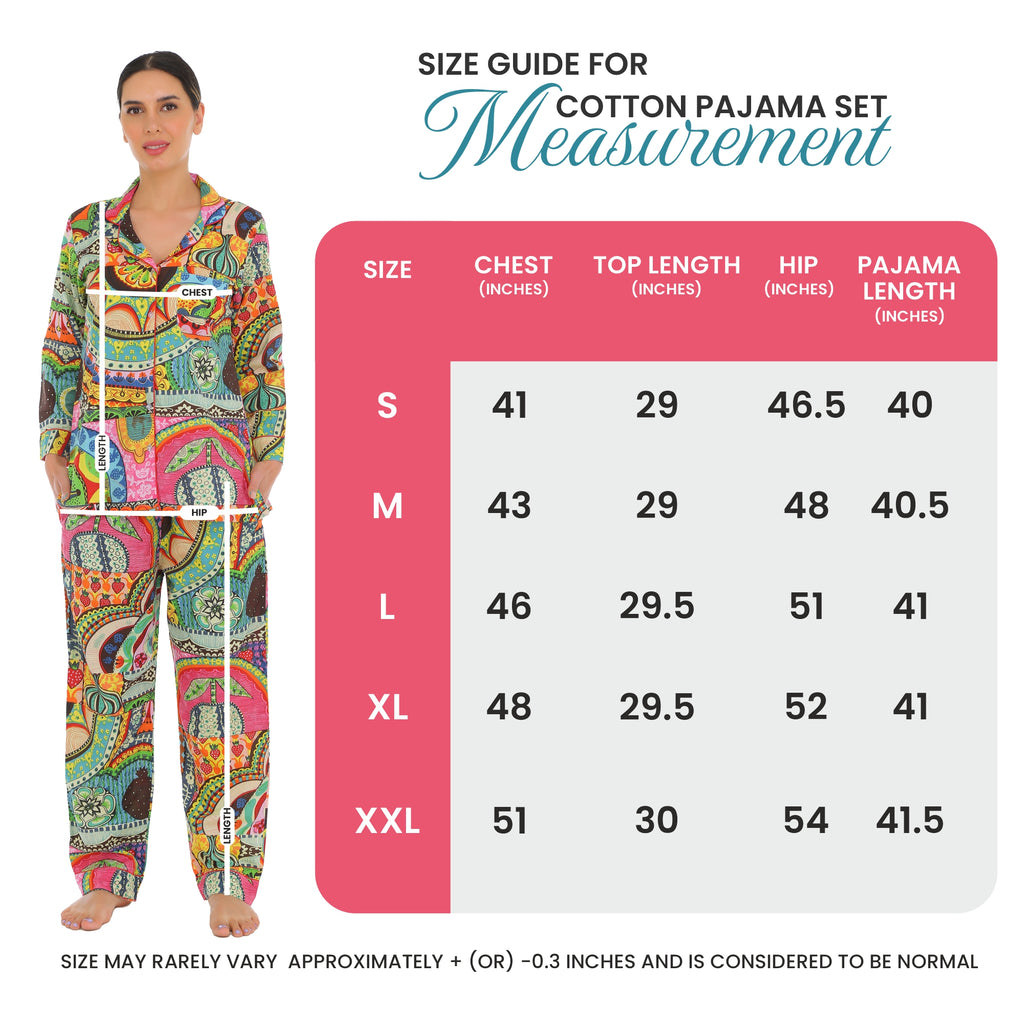 Artistic Printed Cotton Pajama Set