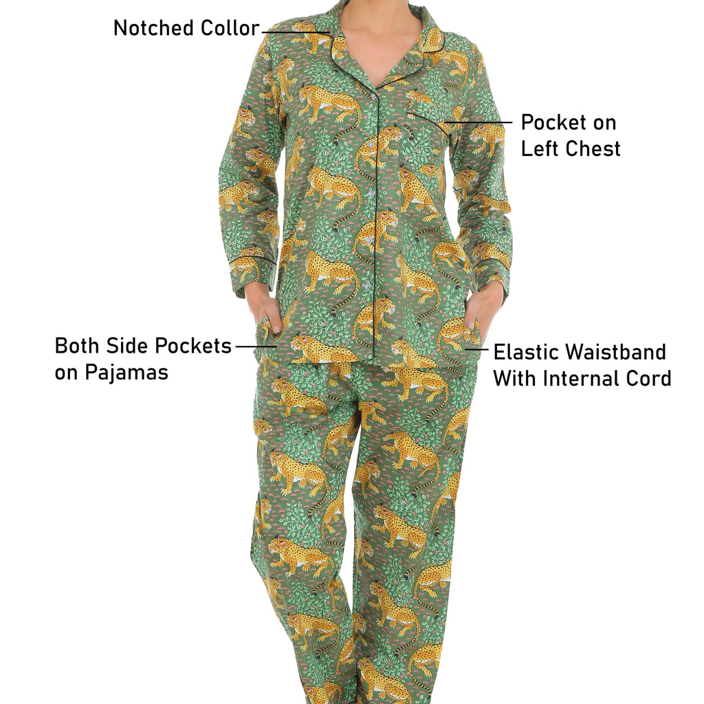 jungle Green cotton nightsuit