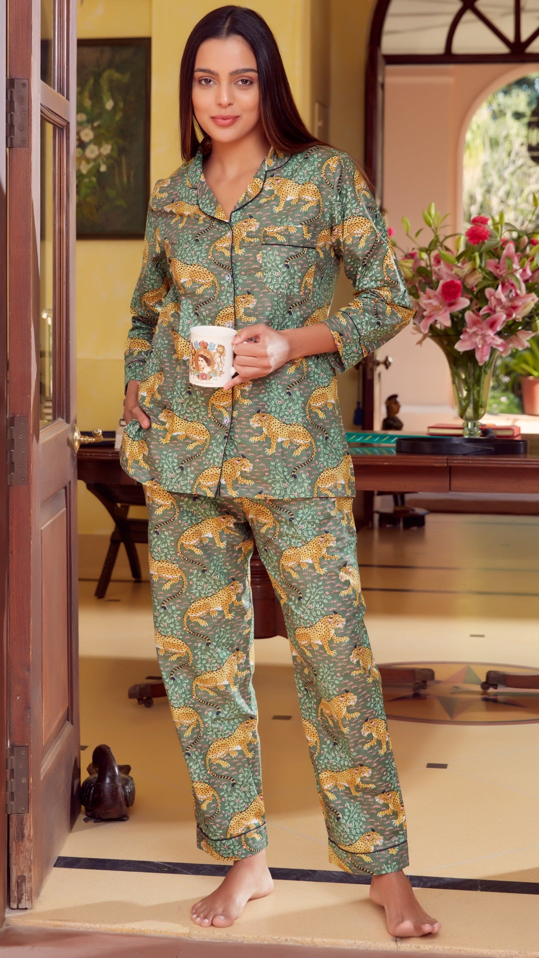 jungle Green cotton nightsuit