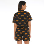 Black safari cotton Shorts Set