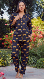 Black safari cotton Nightsuit