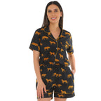 Black safari cotton Shorts Set