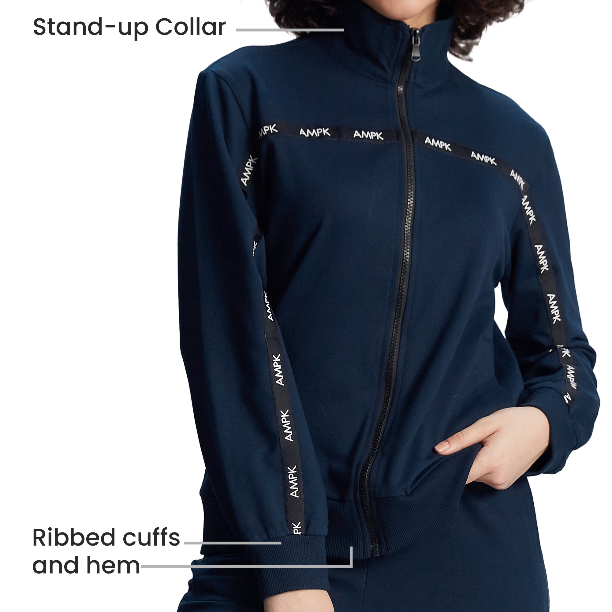 MIDNIGHT BLUE ZIP-UP JACKET SMART WEAR