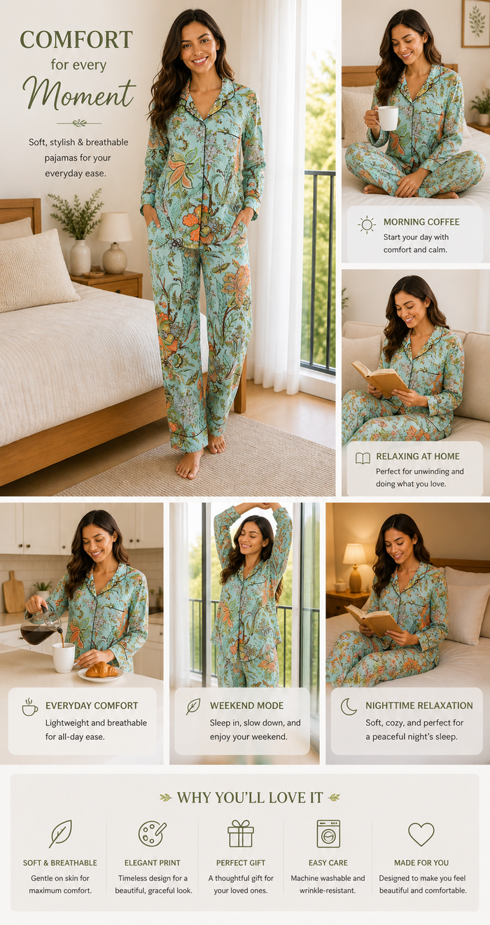 Multicolor Cotton Pajama Set