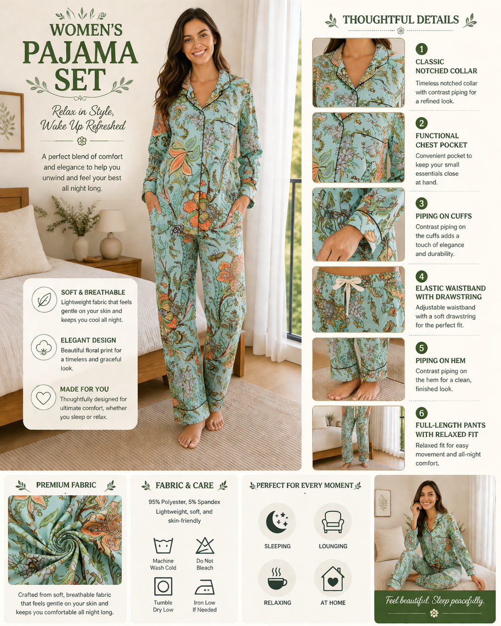 Multicolor Cotton Pajama Set