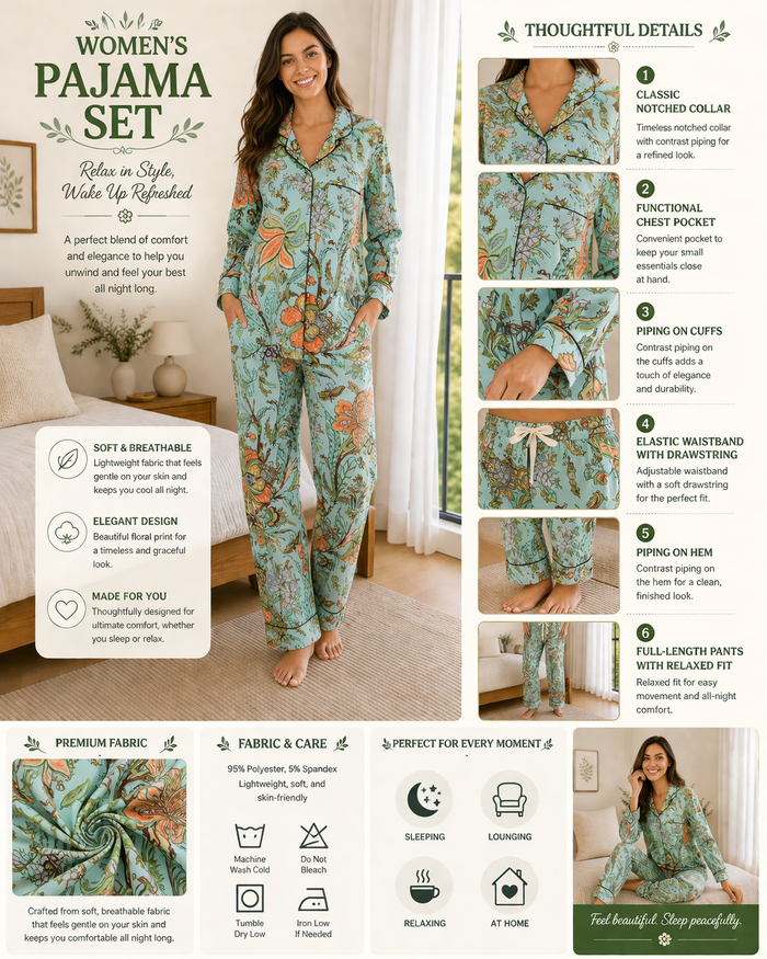 Multicolor Cotton Pajama Set