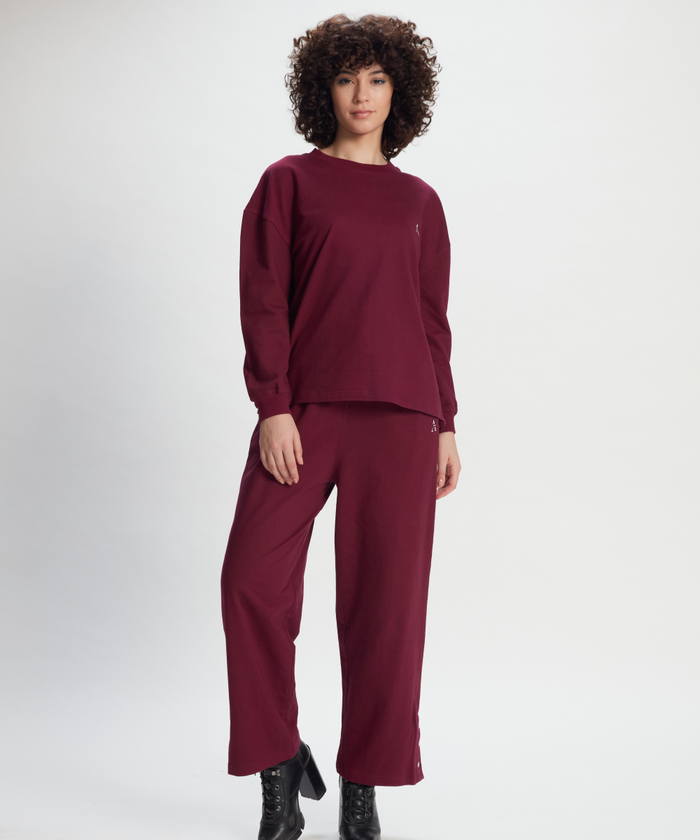Wine Sweatshirt and Pant Set