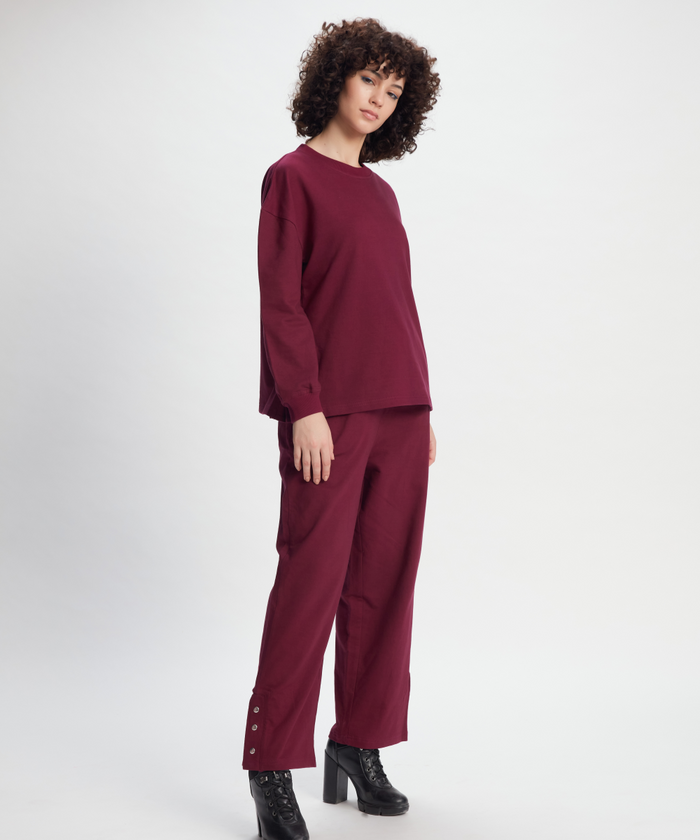 Wine Sweatshirt and Pant Set
