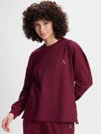MELODIC WINE SPLIT CASUAL PULLOVER