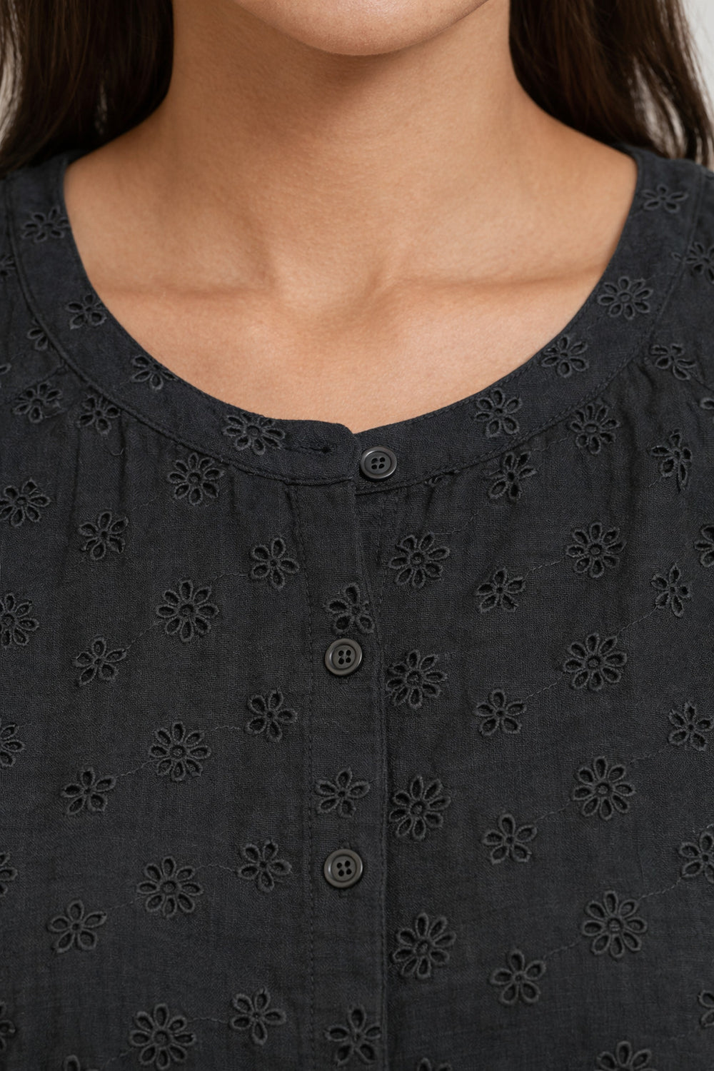 Black Sleeveless Cotton Night Suit