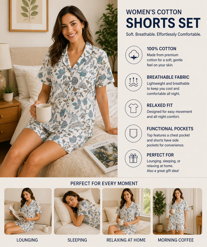 White Cotton Dream Short Set