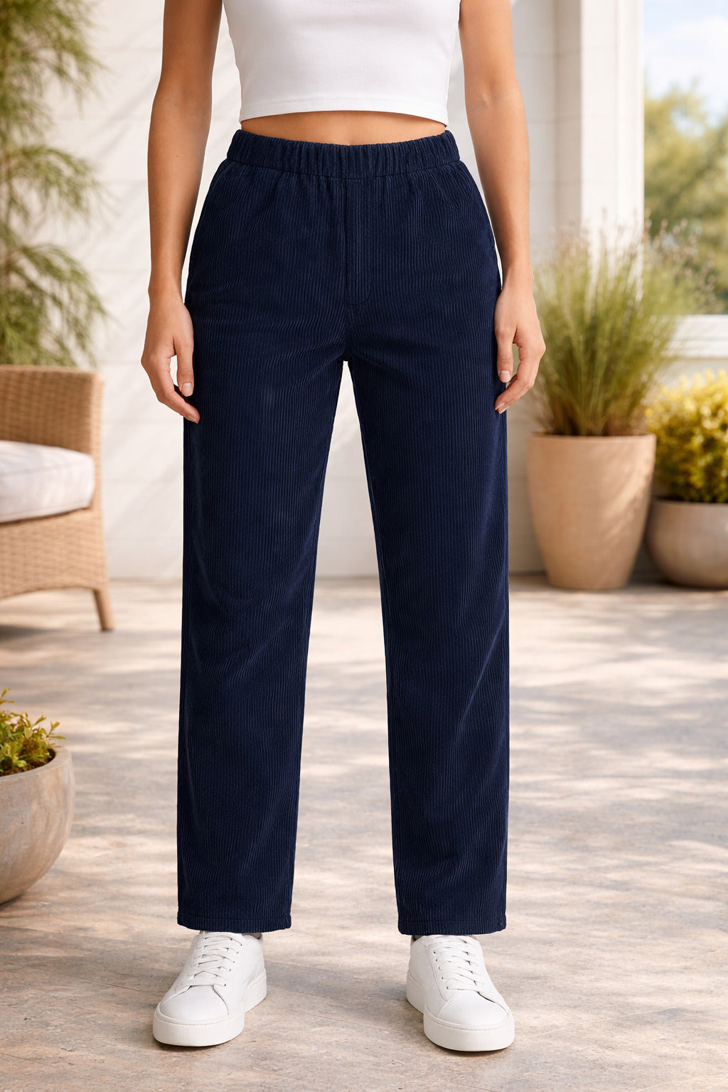 Elegant Fit Navy Trousers for Women - Stylish Comfort Pants