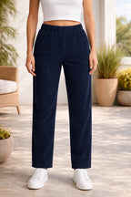 Elegant Fit Navy Trousers for Women - Stylish Comfort Pants