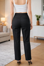 Elegant Black Trousers for Women - Tailored Fit - Office Wear
