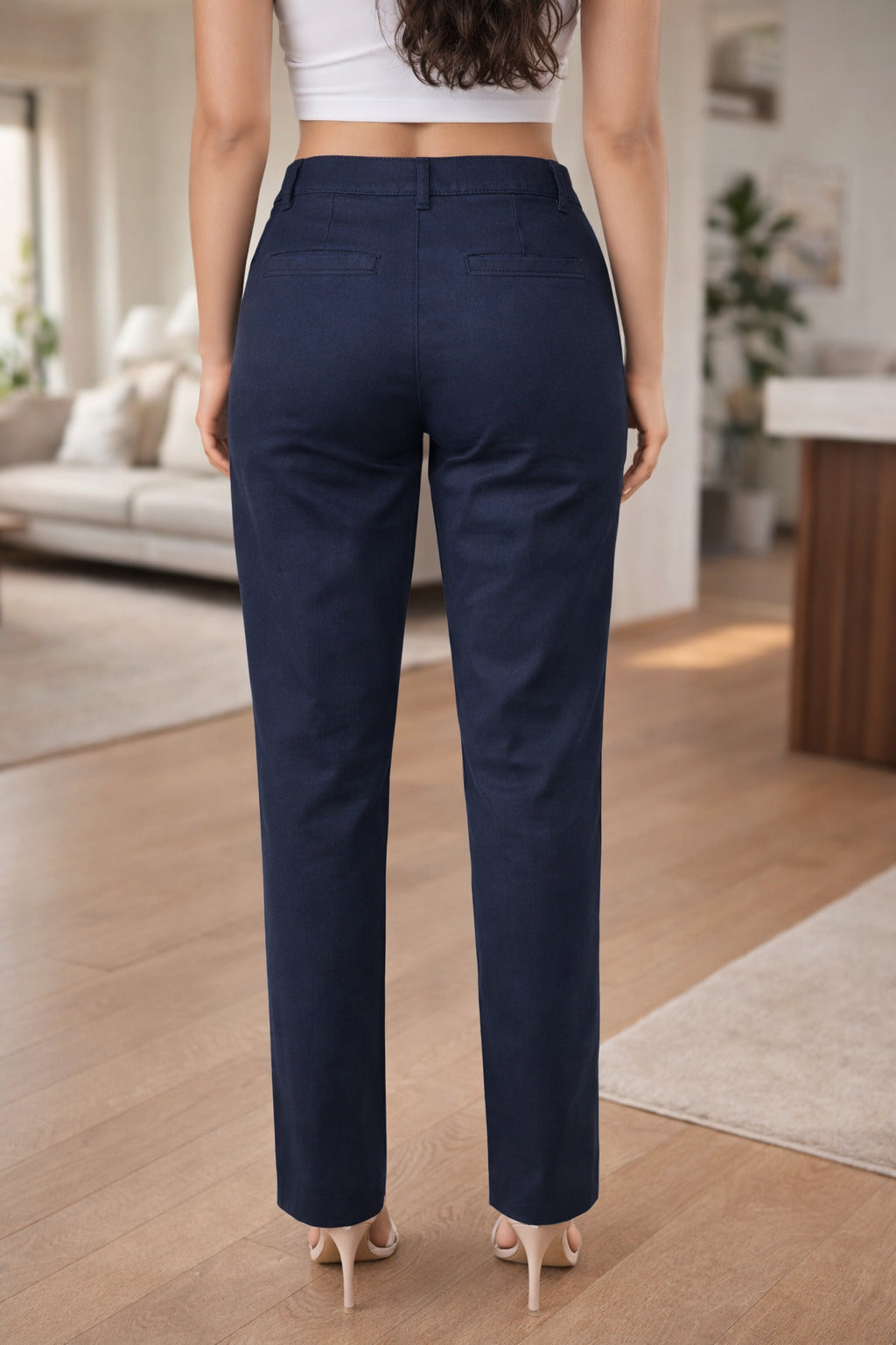 Elegant Fit Navy Trousers for Women - Stylish Comfort Pants