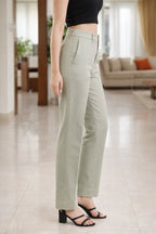 Elegant Apparel Women's Tailored Pants in Soft Green