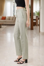 Elegant Apparel Women's Tailored Pants in Soft Green
