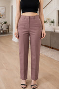 Chic Peach Trousers for Women - Tailored Fit - Casual Elegance