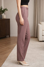 Chic Peach Trousers for Women - Tailored Fit - Casual Elegance