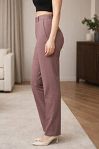 Chic Peach Trousers for Women - Tailored Fit - Casual Elegance