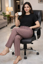 Chic Peach Trousers for Women - Tailored Fit - Casual Elegance