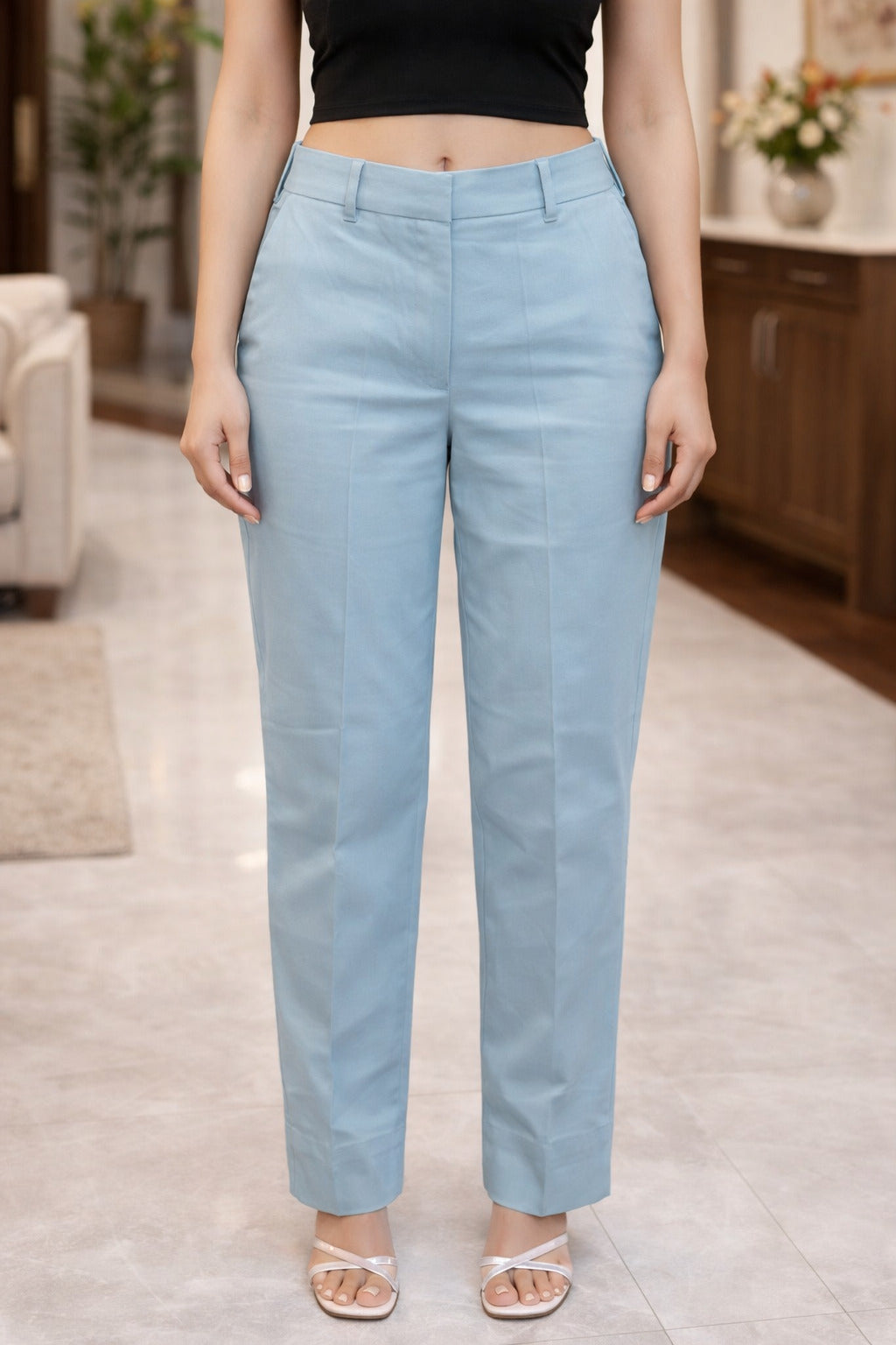 Elegant Fit Navy Trousers for Women - Stylish Comfort Pants