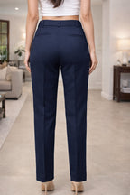 Elegant Fit Navy Trousers for Women - Stylish Comfort Pants