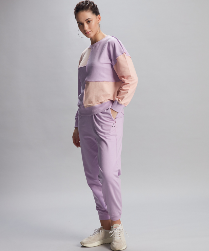 Rosy Block Sweatshirt and Jogger Set