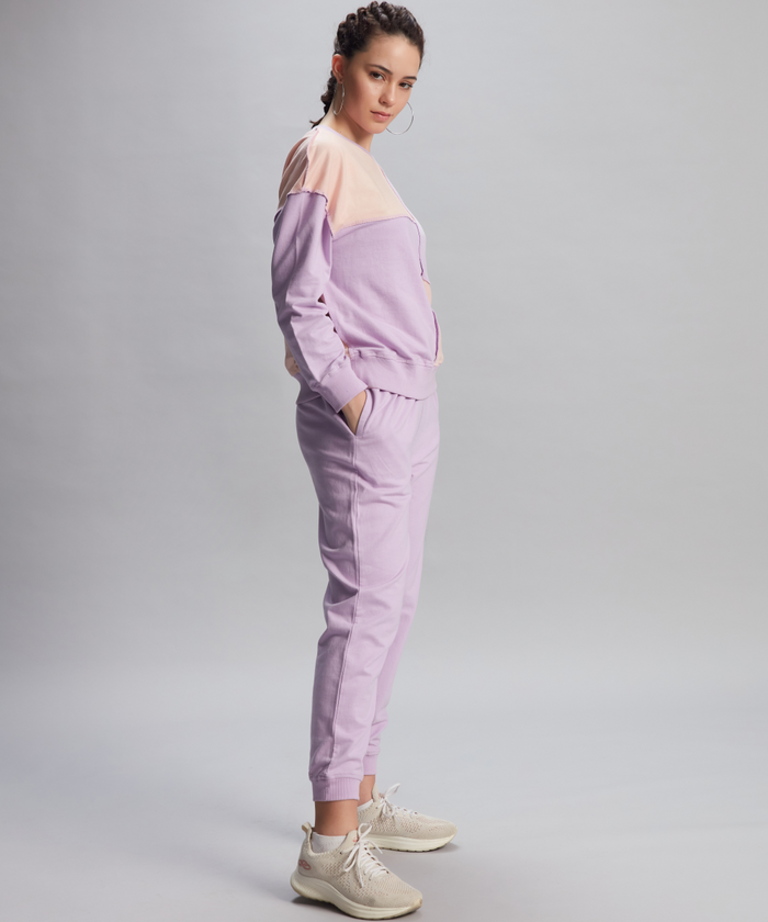 Rosy Block Sweatshirt and Jogger Set