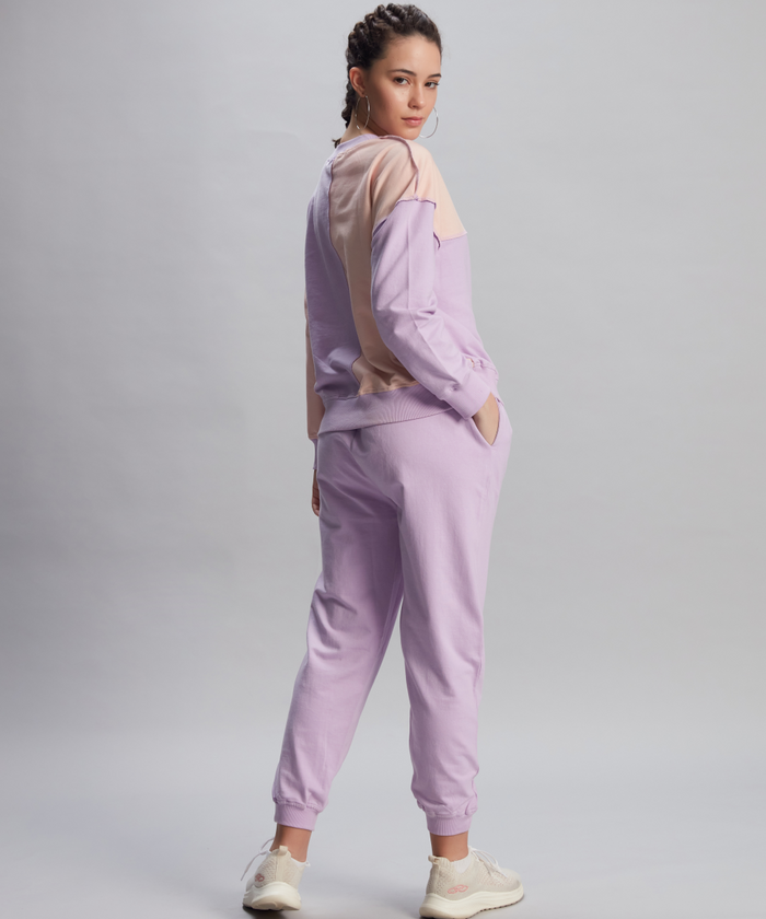 Rosy Block Sweatshirt and Jogger Set