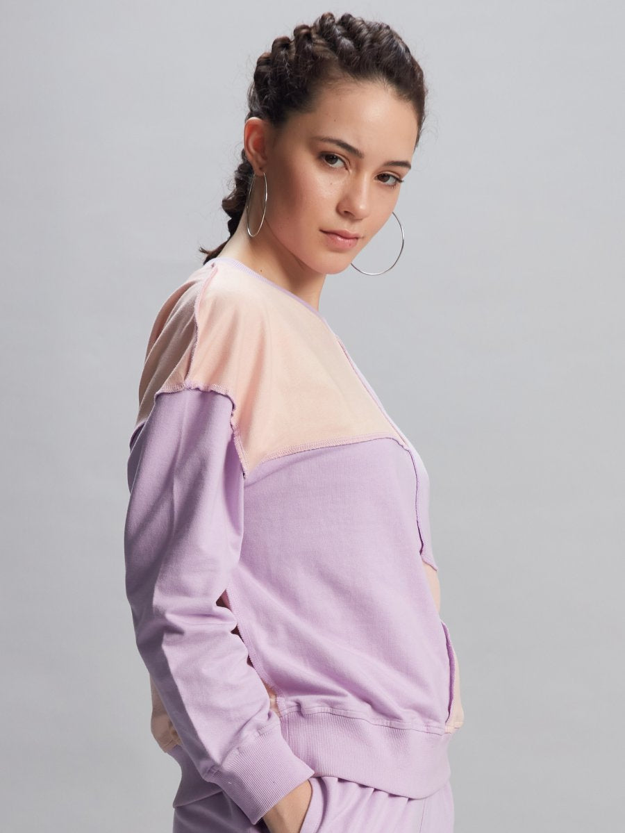 ROSY BLOCK SWATSHIRT PULLOVER