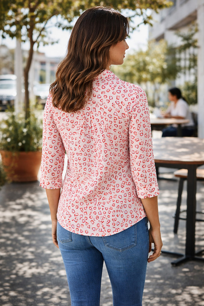Cream Geometric Printed Shirt