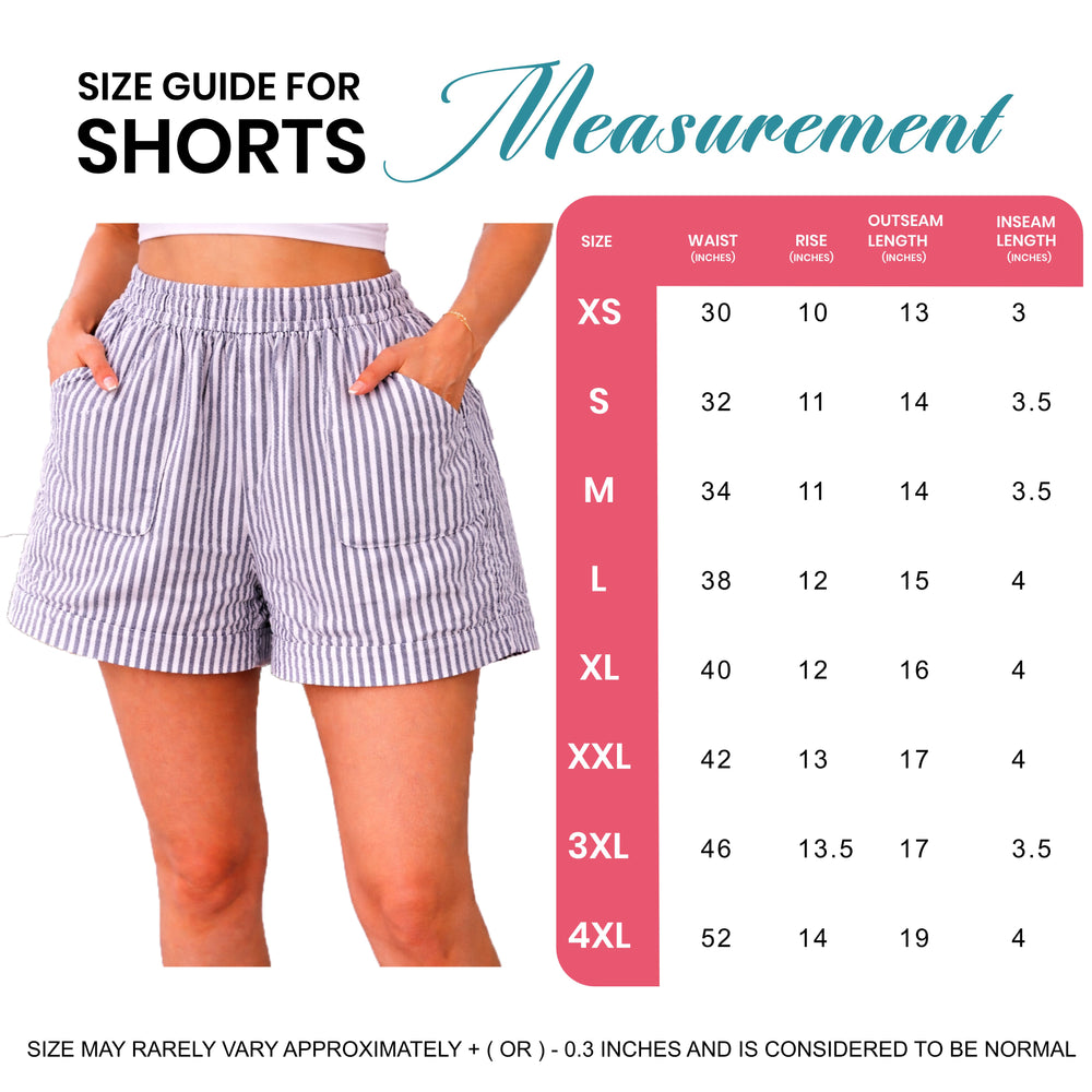 Grey Striped Cotton Shorts