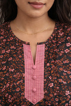 Elegant Floral Maxi Dress with Comfortable Fit for Women in Black