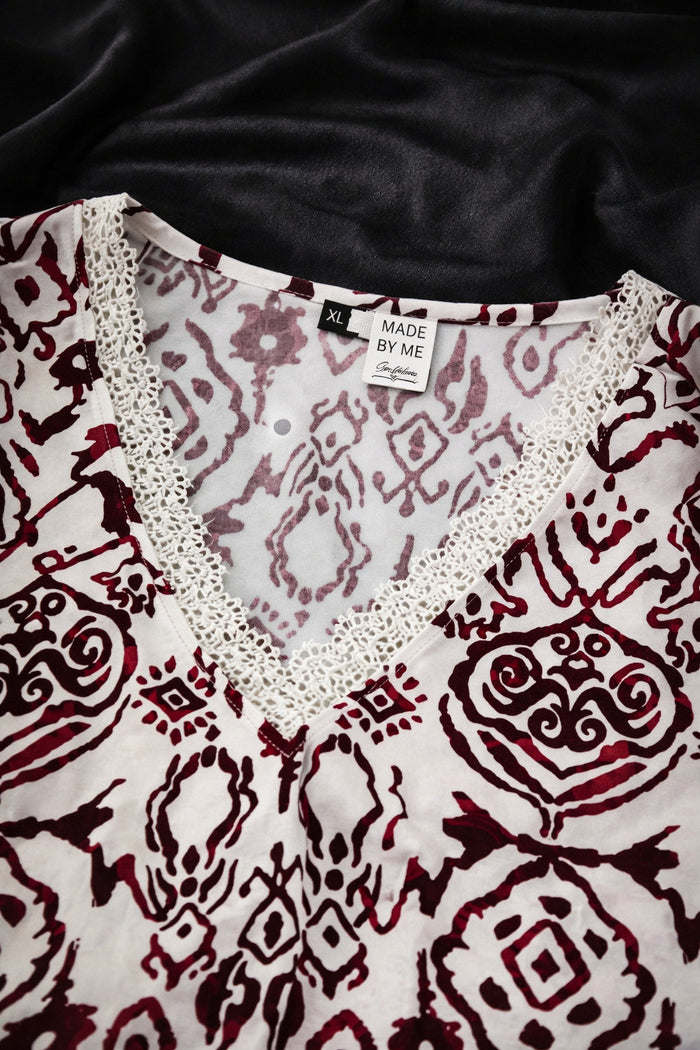 Maroon Ethnic Maxi Nighty