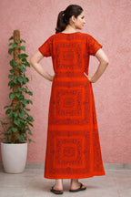 Vibrant Ethnic Maxi Dress with Traditional Print