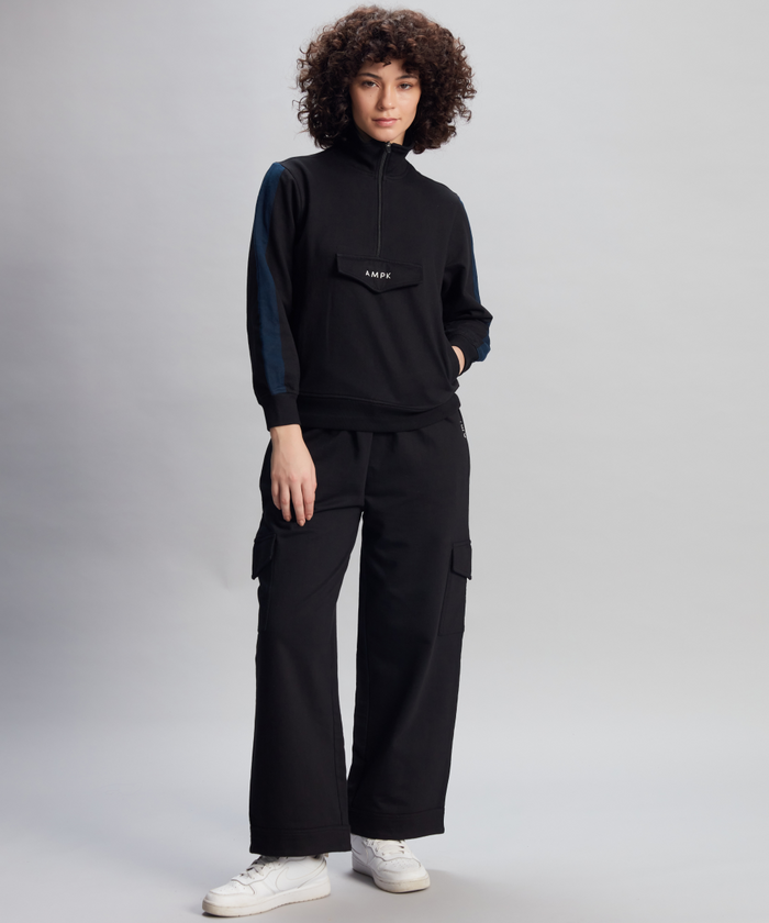 Vista Black Sweatshirt and Cargo Set