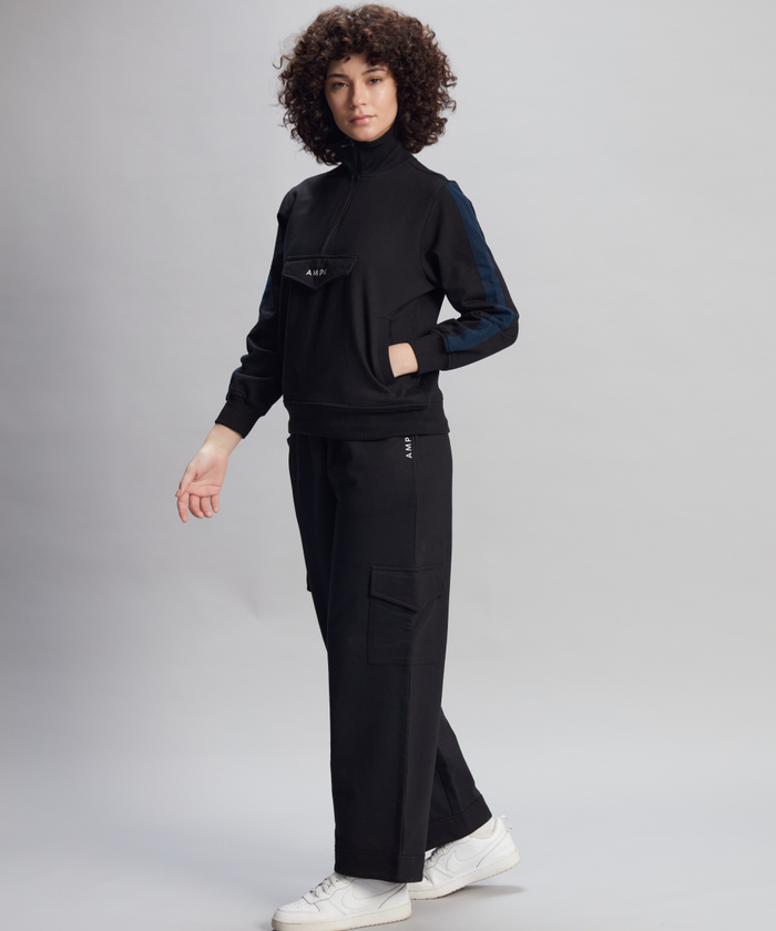 Vista Black Sweatshirt and Cargo Set