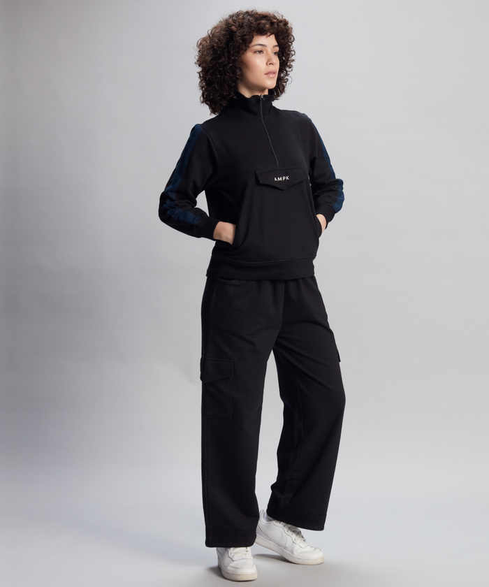 Vista Black Sweatshirt and Cargo Set