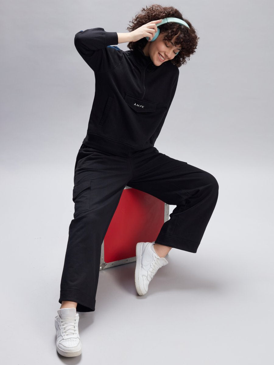 VISTA BLACK RELAXED FIT CARGO PANT