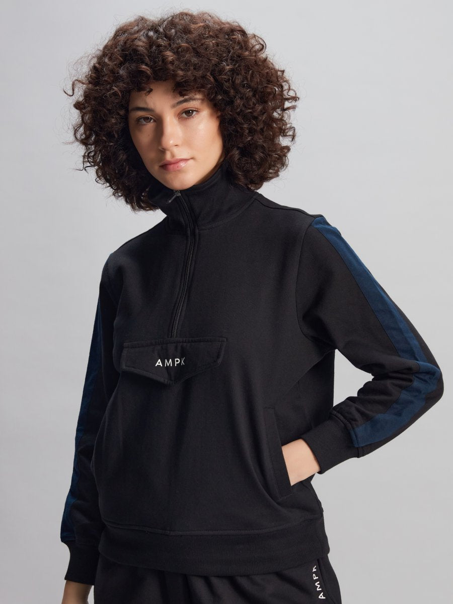 VISTA BLACK STYLISH SWEATSHIRT