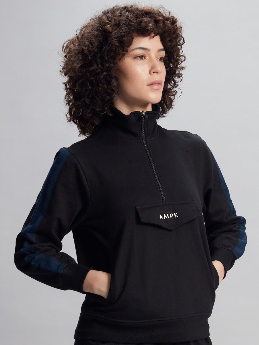 VISTA BLACK STYLISH SWEATSHIRT