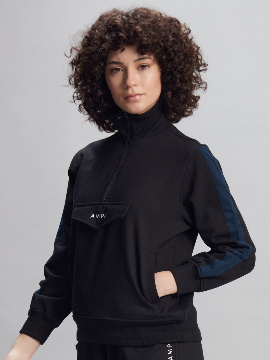 VISTA BLACK STYLISH SWEATSHIRT