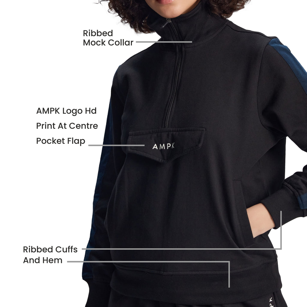 VISTA BLACK STYLISH SWEATSHIRT