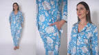 Cotton blue floral nightsuit