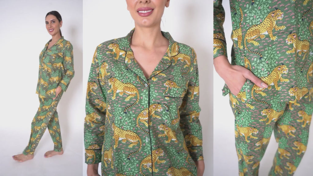 jungle Green cotton nightsuit
