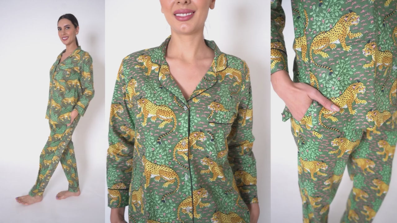 jungle Green cotton nightsuit